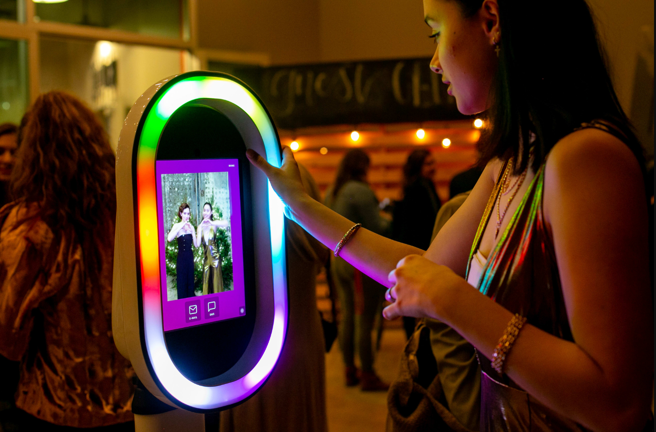 Guests enjoying a digital photo booth